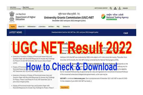 Ugc Net Result 2022 Direct Link How To Check And Download Cutoff Marks