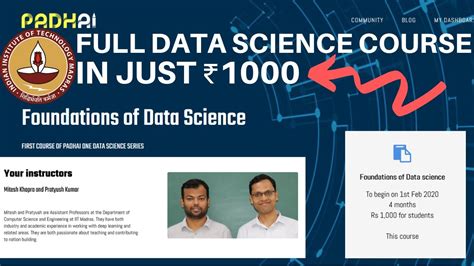 Full Data Science Course In Just By Iit Madras Profs Cheapest