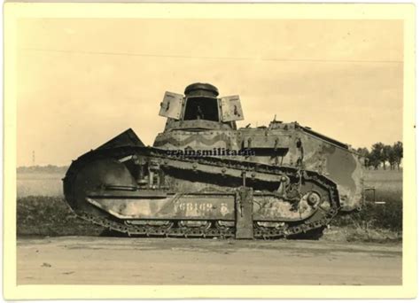 Orig Foto Franz Beute Panzer Renault Ft Tank In Frankreich Rhein