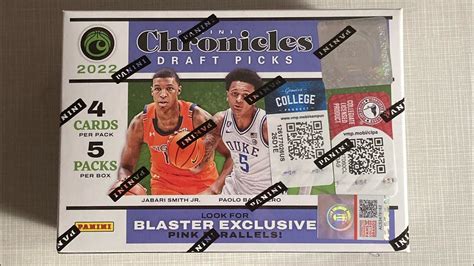 2022 23 Panini Chronicles Draft Picks Basketball Blaster Box Opening