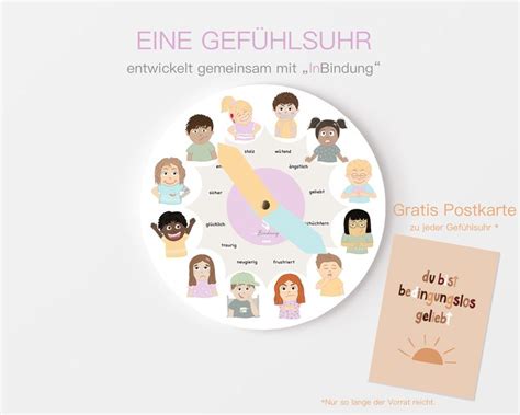 Gefühlsuhr Emotionsuhr InBindung Mit Kindern über Gefühle sprechen