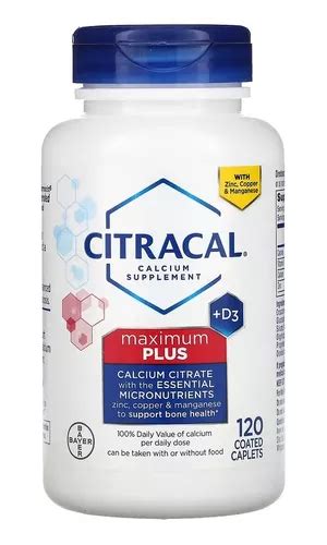 Bayer Citracal Calcio Vitamina D3 Maximum Plus 120 Tabs Envío Gratis