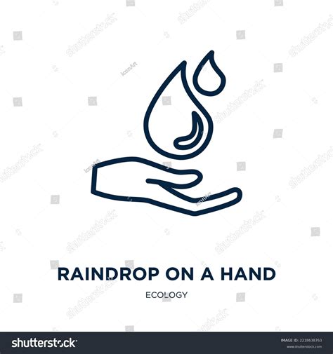 Raindrop On Hand Icon Ecology Collection Stock Vector Royalty Free