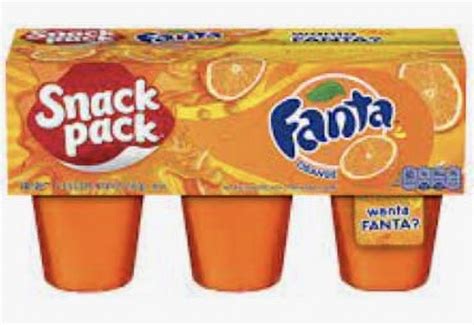 Fanta Orange Gelatin Jello Snack Pack 6 Cup Count