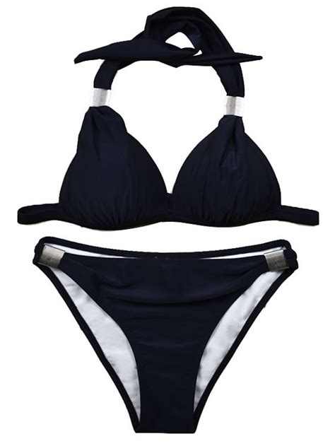 Damen Normal Badeanzug Bikinis 2 Stück Bademode Halfter 2 Teilig