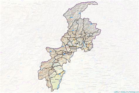 Make Printable Khyber Pakhtunkhwa Maps With Border Masking Cropping