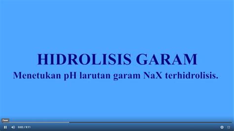 Menghitung Ph Larutan Garam Nax Terhidrolisis Youtube