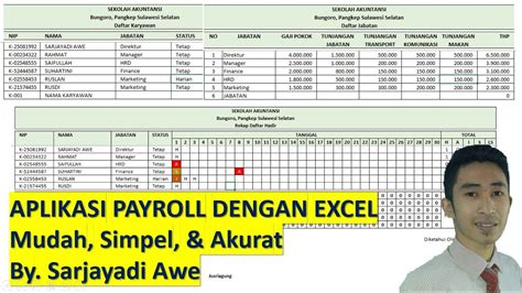 Contoh Laporan Gaji Karyawan Excel Slip Gaji Excel Satu Lembar Images Riset