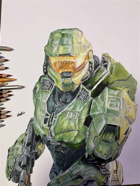 I Drew Master Chief With Color Pencil R MasterChief