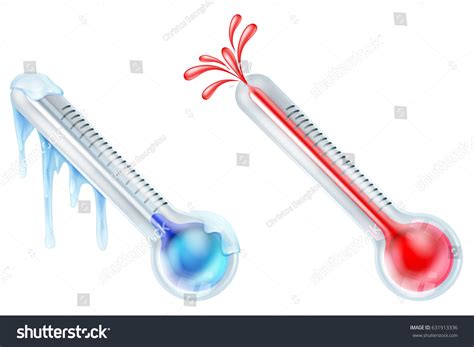 Hot Cold Thermometer Icon Set One Stock Vector Royalty Free
