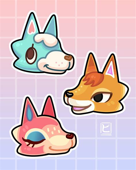 Animal Crossing Acnh Stickers Wolf Villagers 44 Off