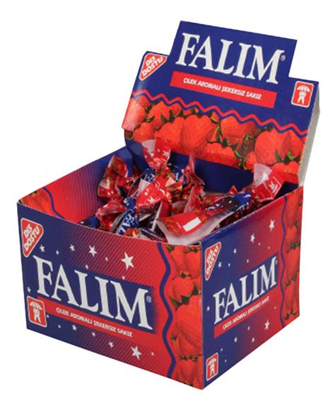 Турецкая жвачка Falim Gum 100 шт., без сахара, со вкусом клубники ...