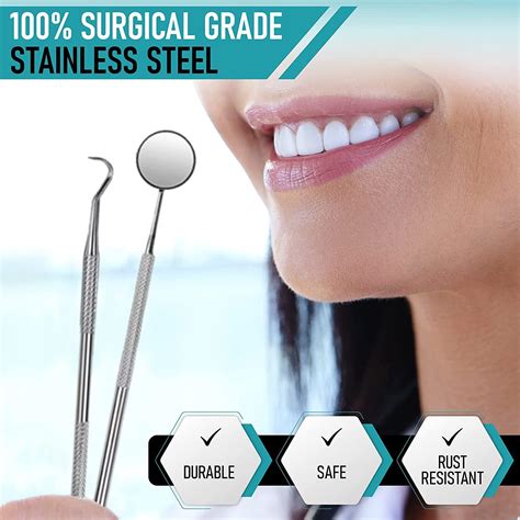 Dental Tools 10 Pack Stainless Steel Plaque Remover Set Oral Care