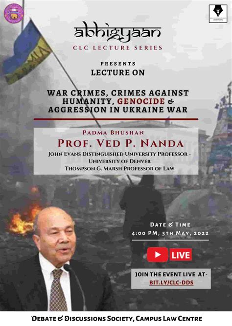 Abhigyaan Lecture Series “war Crimes Crimes Against Humanity Genocide And Aggression In Ukraine