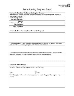 Data Sharing Request Form Glasgowairport Fill And Sign