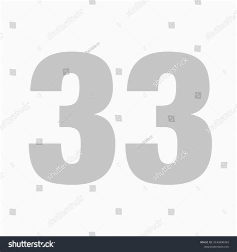 Number 33 Simple Clip Art Illustration Stock Illustration 2142690361 ...