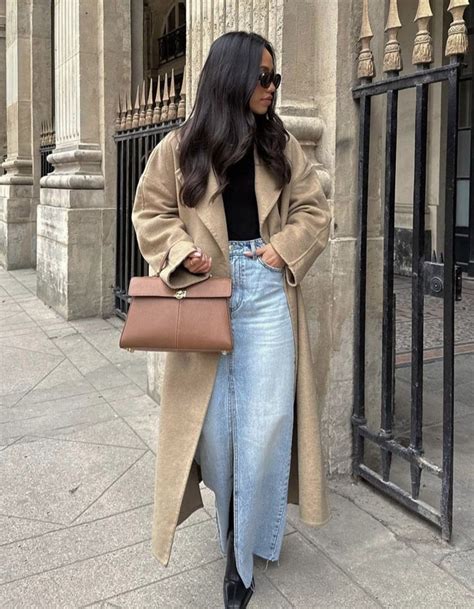 С чем носить длинную джинсовую юбку +55 фото