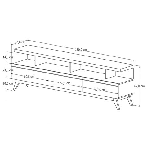 Rack para TV Até 72 Polegadas Vivare Wood 3 Gavetas Nature Off White