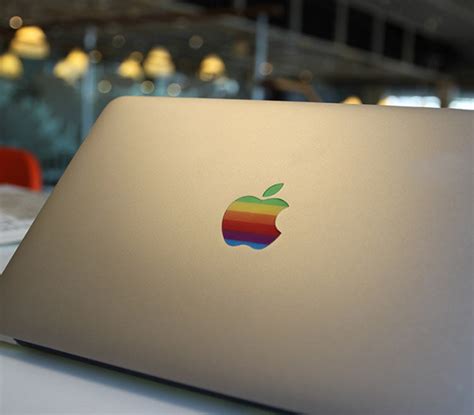 Retro Apple Logo Sticker, MacBook Pro Logo MacBook Air Sticker MacBook ...