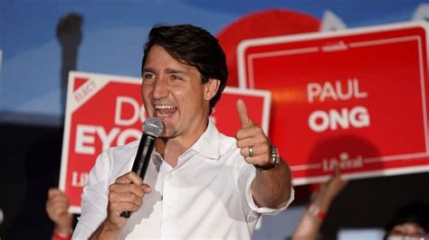 Canada Prime Minister Justin Trudeaus Liberals Party To Win Elections