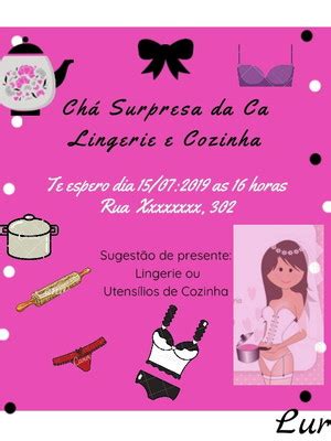 Arte Digital Chalkboard Chá de Lingerie A4 Elo7