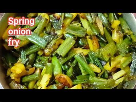 Payaj Koli Bhaja Spring Onion Potato Fry Spring Onion Fry By Ritika