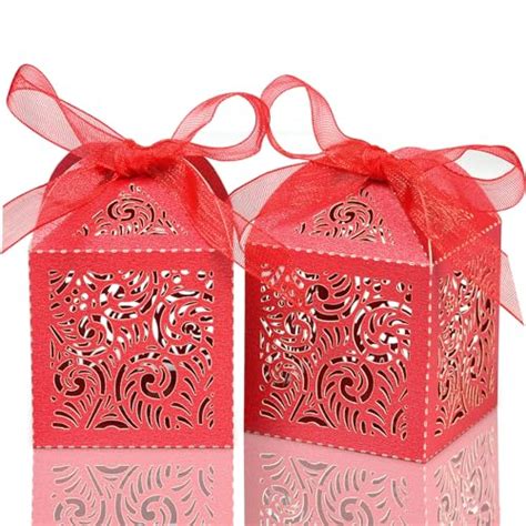 Snapklik COTOPHER 100Pcs Laser Cut Favor Boxes 2x2x3in Small