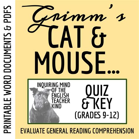 Cat And Mouse In Partnership By The Brothers Grimm Quiz And Answer Key Made By Teachers