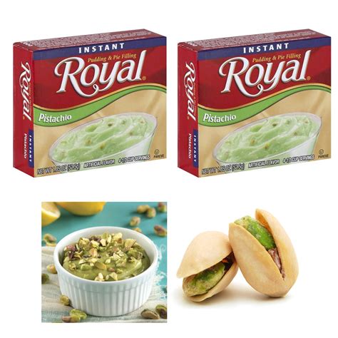 2 Packs Royal Instant Pudding Pistachio Dessert Mix Filling Fat Free 1