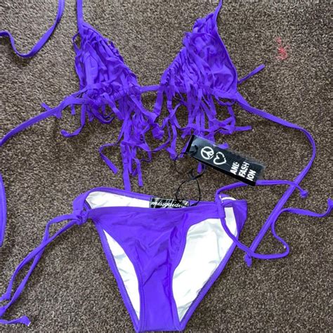 Missguided Tassel Purple Bikini Never Worn Still Depop