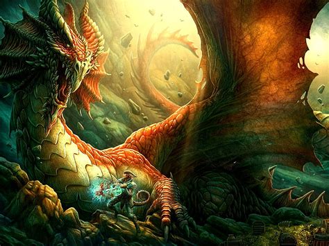 Fantasy Dragon Copper Dragon Hd Wallpaper Pxfuel