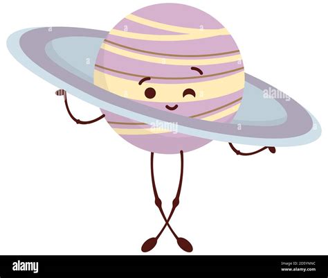 Saturn in cartoon style. Cute space character Stock Vector Image & Art ...