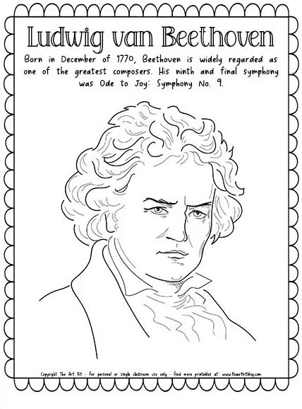 Beethoven Coloring Page Free Homeschool Deals