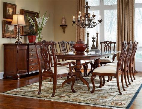 Cherry Grove Pedestal Dining Room Set American Drew Furniture Cart