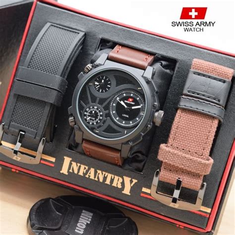 Jual Jam Tangan Pria Swiss Army Infantry Paket Shopee Indonesia