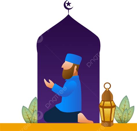 Mão Desenhada Cartoon Ramadan Oração Planta Ilustração Png Islamismo