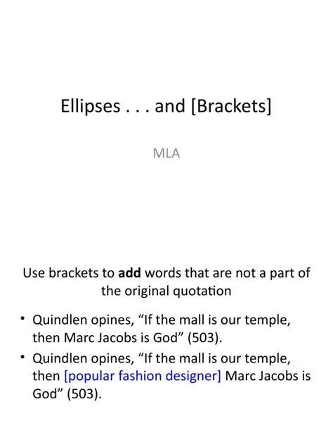 ellipses and brackets mla | PDF