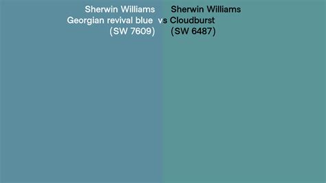 Sherwin Williams Georgian Revival Blue Vs Cloudburst Side By Side