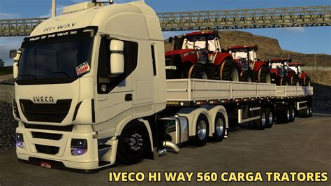 Ets Iveco Hi Way No Rodotrem Puxando Tratores Case Youtube