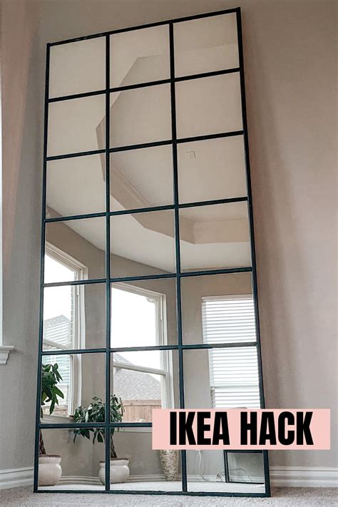 DIY Home Decor Ikea Hack Large Grid Industrial Mirror Diy Mirror Wall