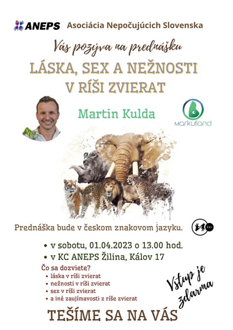 Prednáška Láska sex a nežnosti v ríši zvierat aneps sk