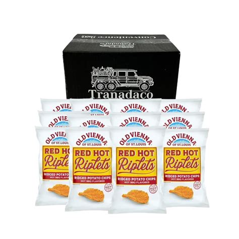 Old Vienna St Louis Red Hot Riplets Bbq Chips 1oz Each