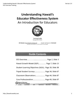 Fillable Online Understanding Hawaii S Educator Effectiveness System