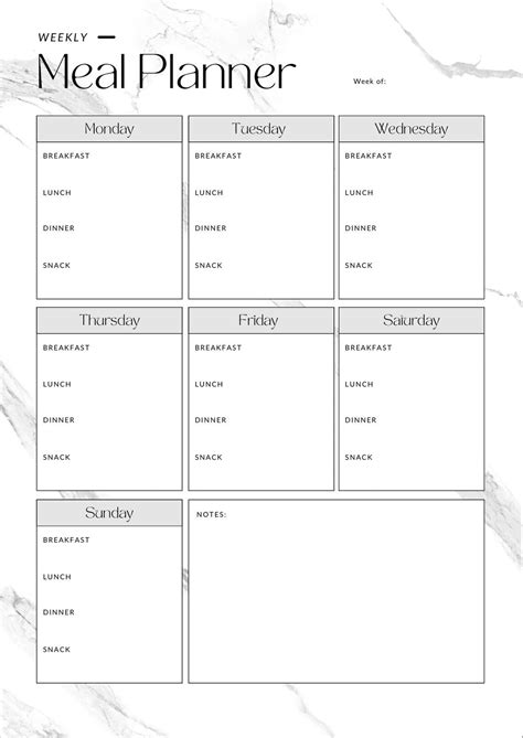 Weekly Meal Planner Etsy