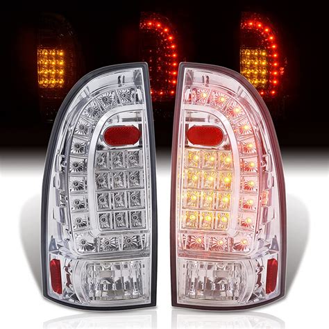 Ajp Distributors Chrome Housing Clear Lens Led Tail Lights Brake Stop Lamps