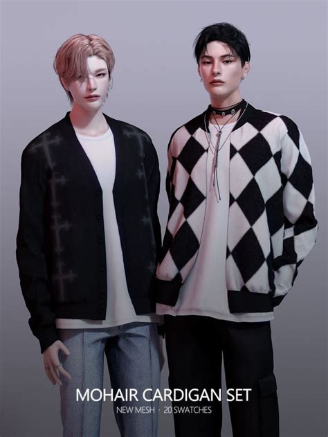 Mohair Cardigan Set RONA SIMS Sims 4 Men Clothing Sims 4 Sims