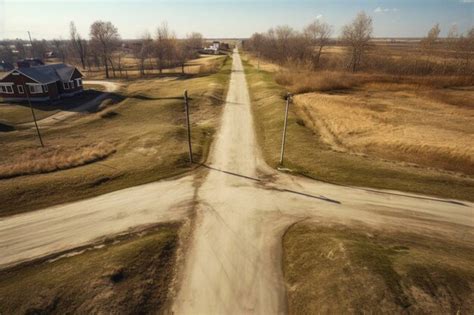 Premium Photo | Aerial view of scenic american countryside road