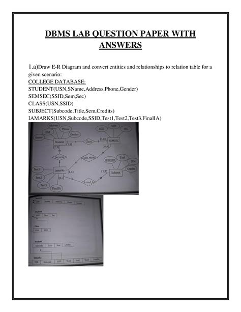 Dbms Lab Question Paper With Answers Dbms Lab Question Paper With