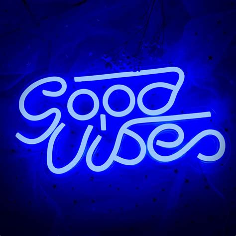 Good Vibes Neon Signs 13 X 7 Cisteen Led Neon Light Signs With