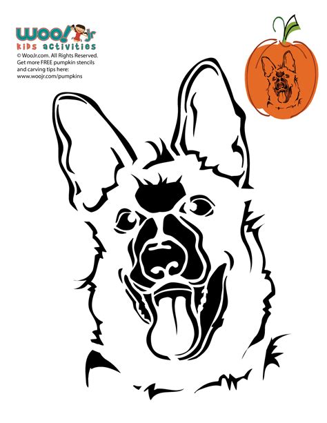 Halloween Pumpkin Stencil German Shepherd | Woo! Jr. Kids Activities ...